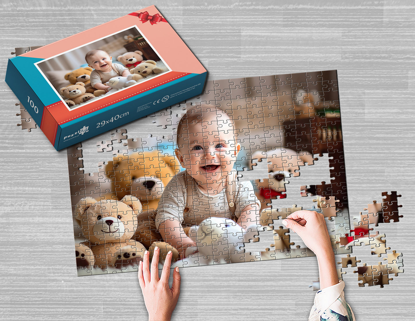Photo puzzle 100 pieces  29 x 40 cm / 10.6 x 16.1 inches in a box