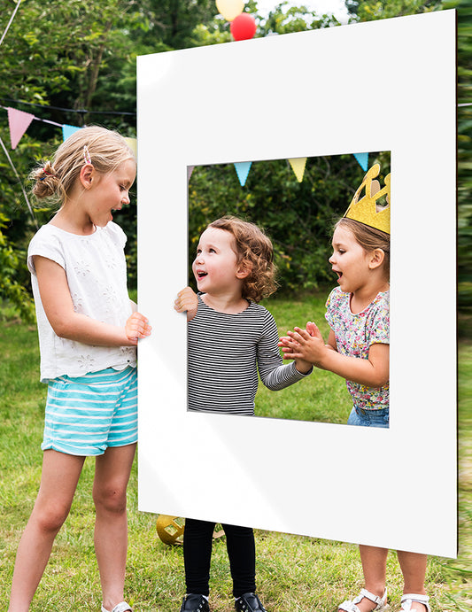 Double-sided white photo frame for taking photos