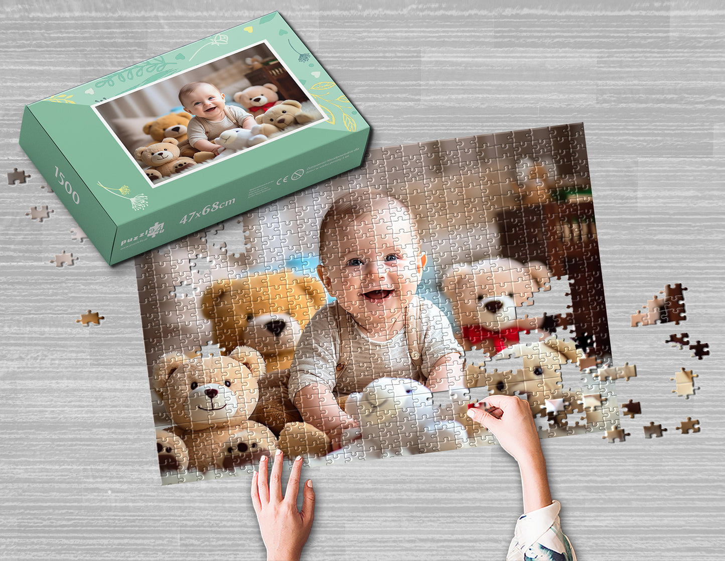 Photo puzzle 1500 pieces 47 x 68 cm / 18.5 x 26.7 inches in a box