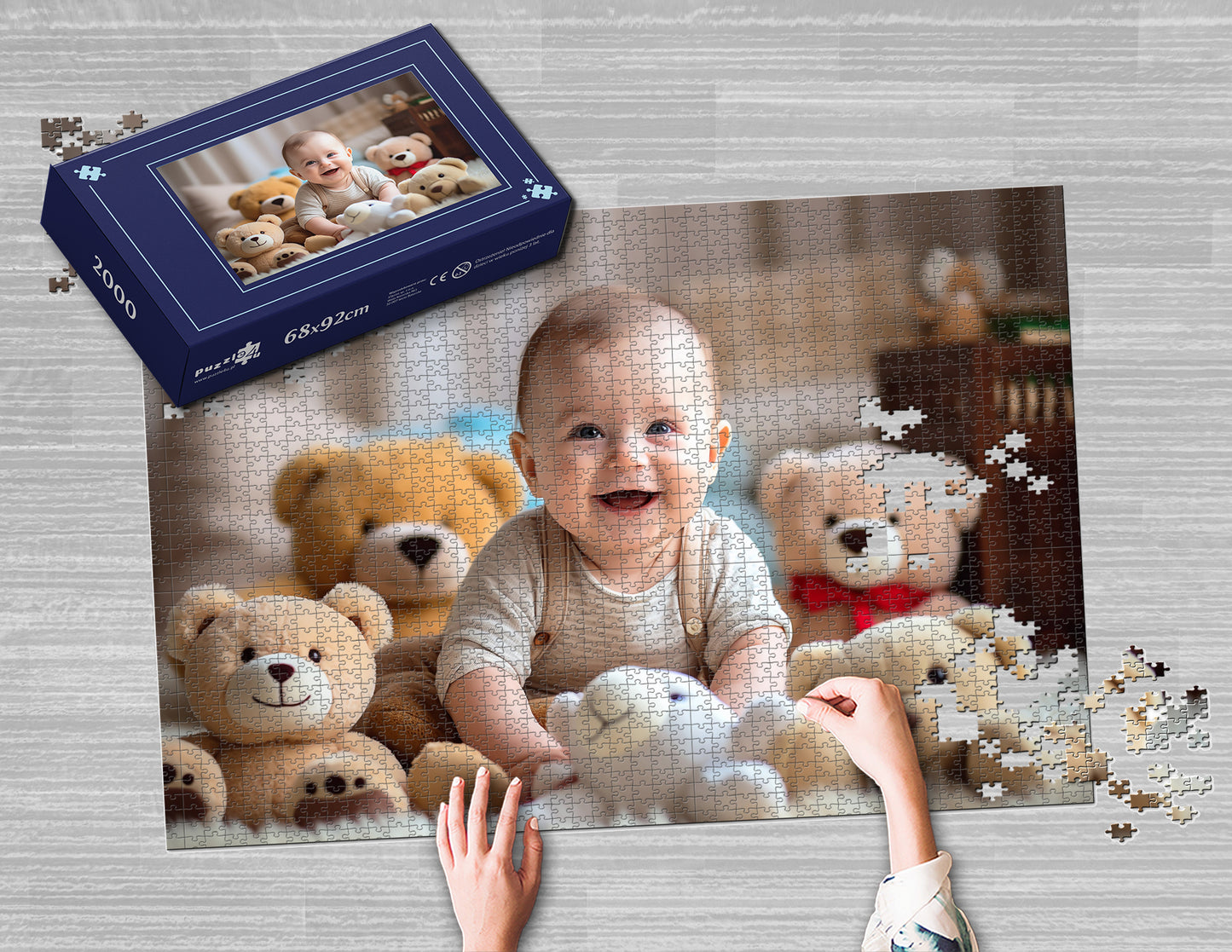 Photo puzzle 2000 pieces 68 x 92 cm / 26.7 x 37.7 inches in a box