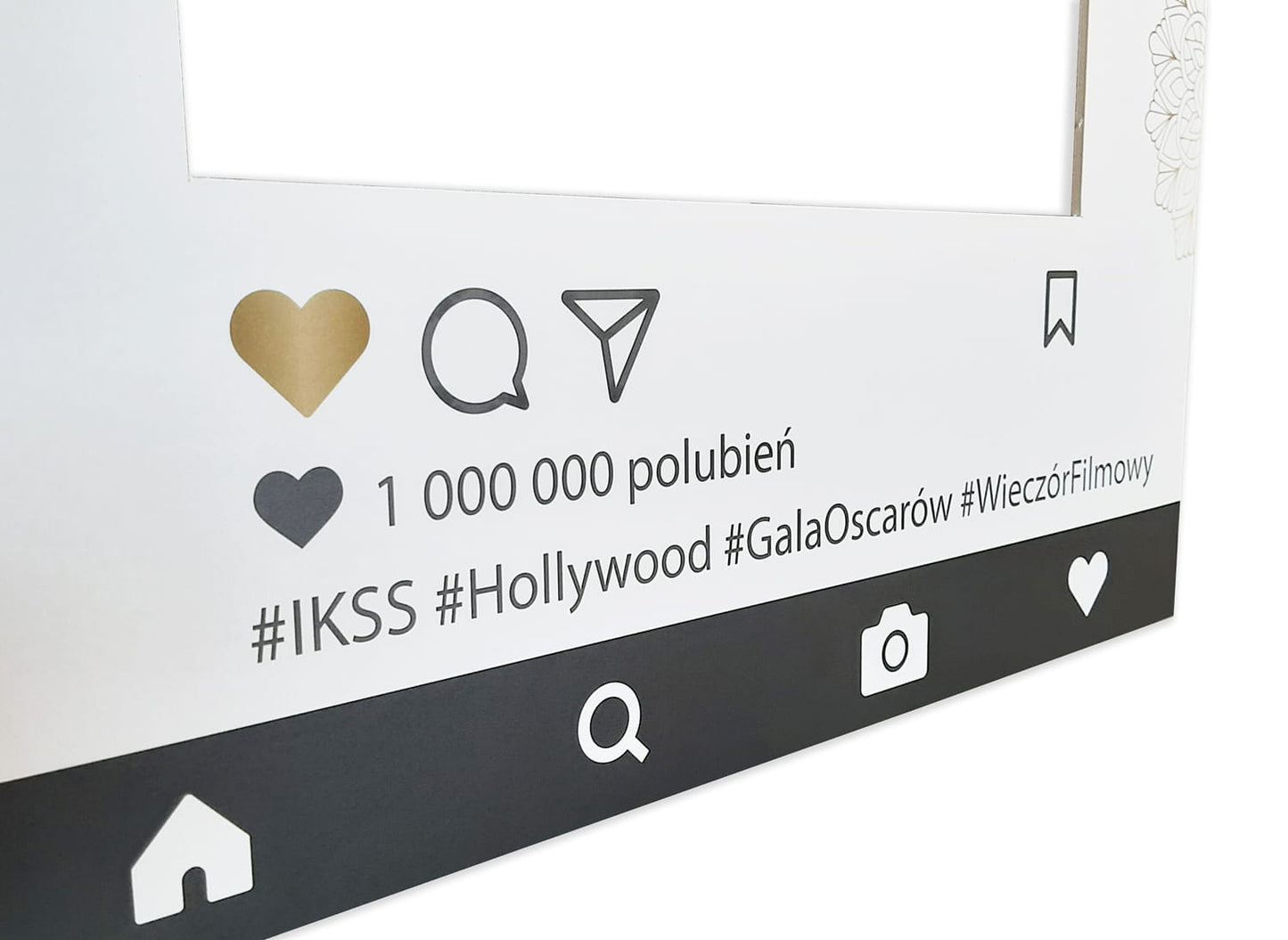 Instagram-Fotorahmen zum Fotografieren - Personalisierung der Beschriftung