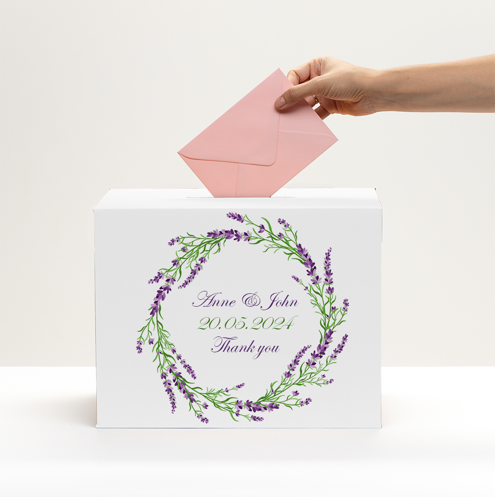 Personalisierte Box für Hochzeitsbriefumschläge!