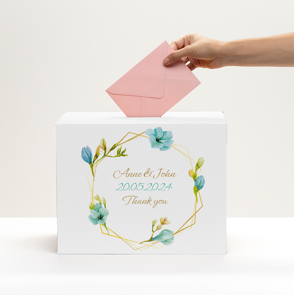 Personalisierte Box für Hochzeitsbriefumschläge!