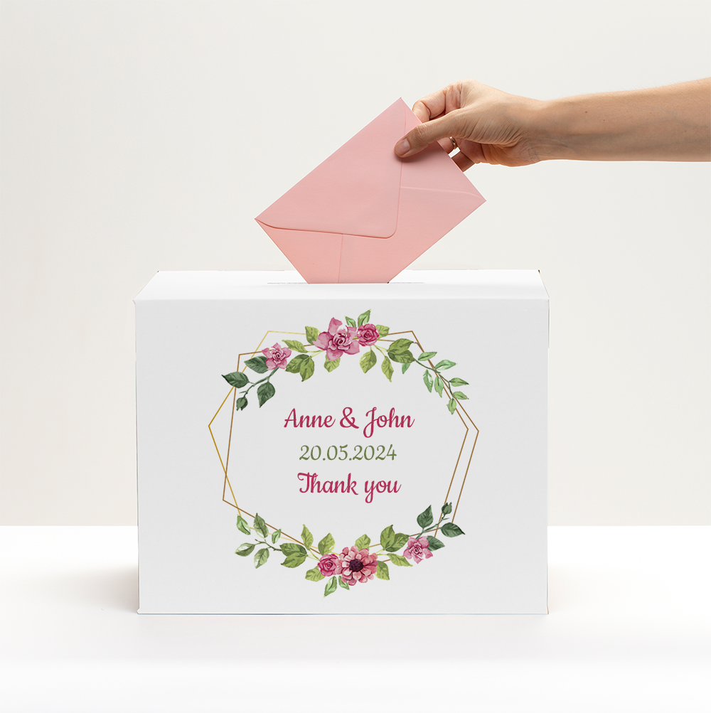 Personalisierte Box für Hochzeitsbriefumschläge!