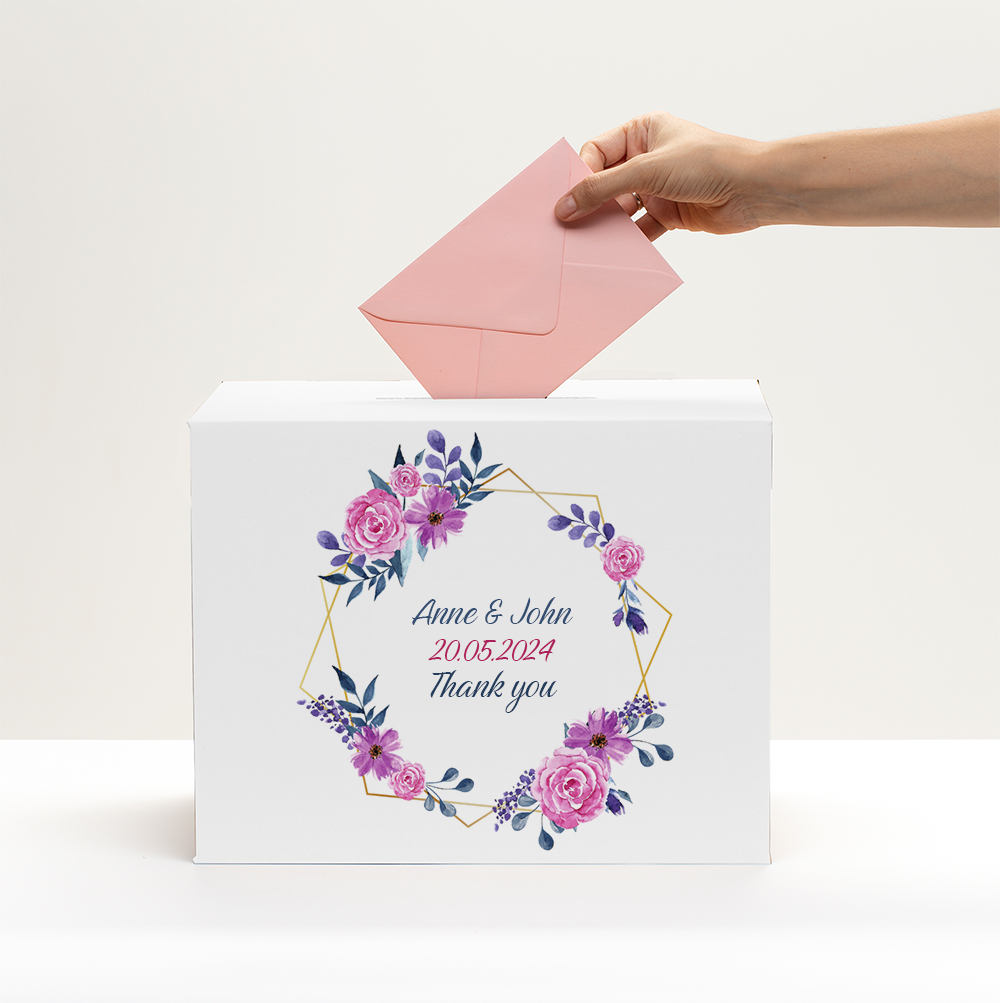 Personalisierte Box für Hochzeitsbriefumschläge!