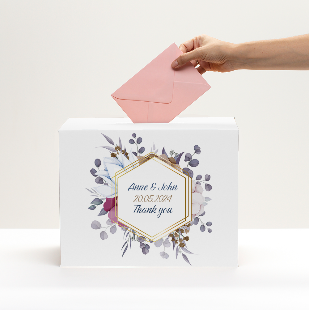 Personalisierte Box für Hochzeitsbriefumschläge!