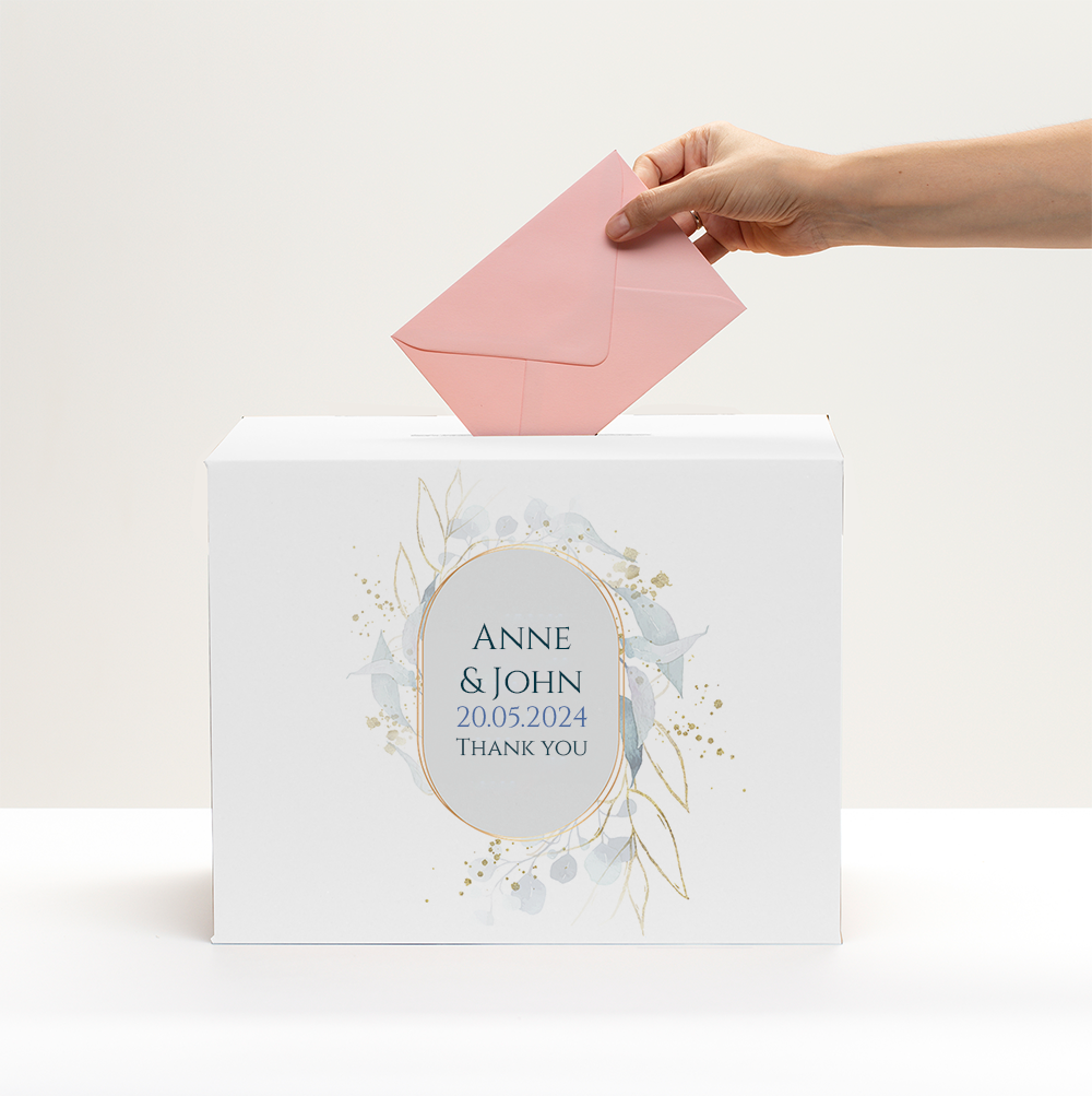 Personalisierte Box für Hochzeitsbriefumschläge!