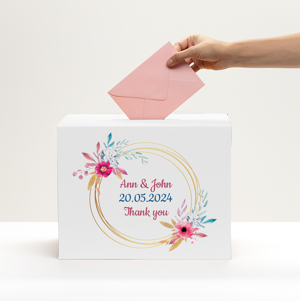 Personalisierte Box für Hochzeitsbriefumschläge!