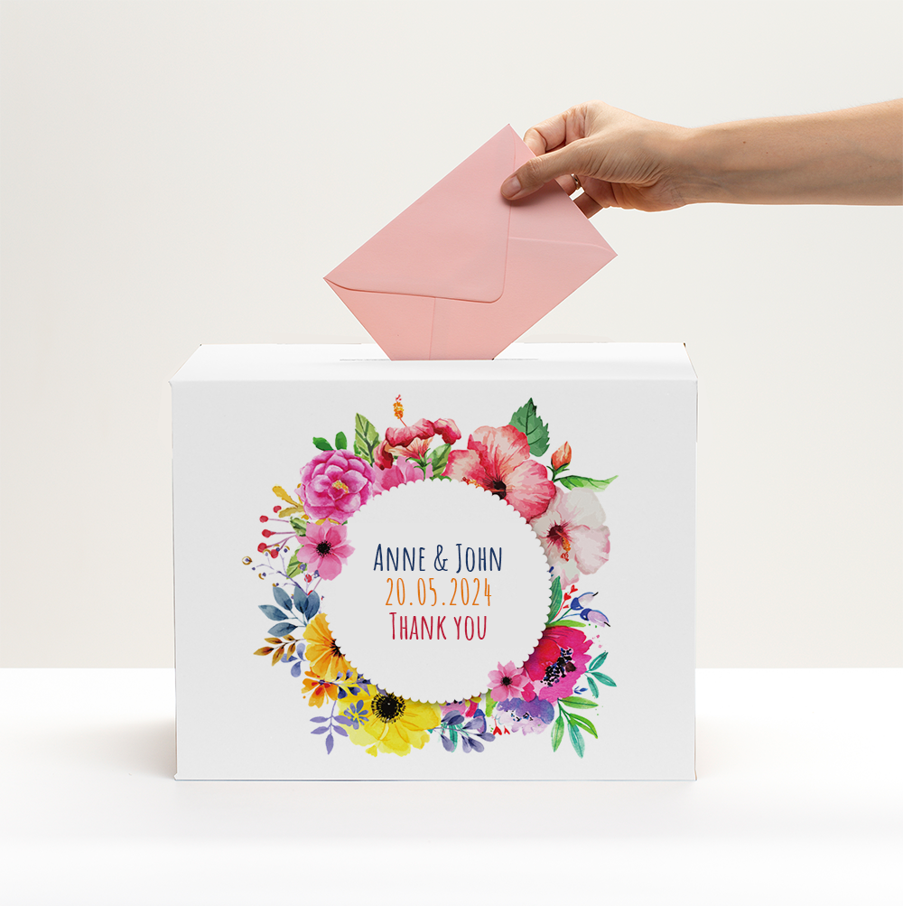 Personalisierte Box für Hochzeitsbriefumschläge!