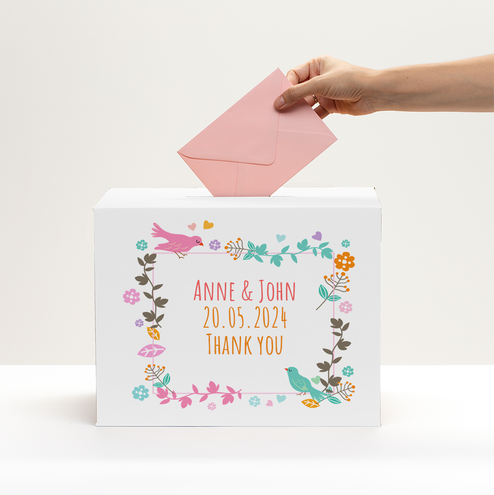 Personalisierte Box für Hochzeitsbriefumschläge!