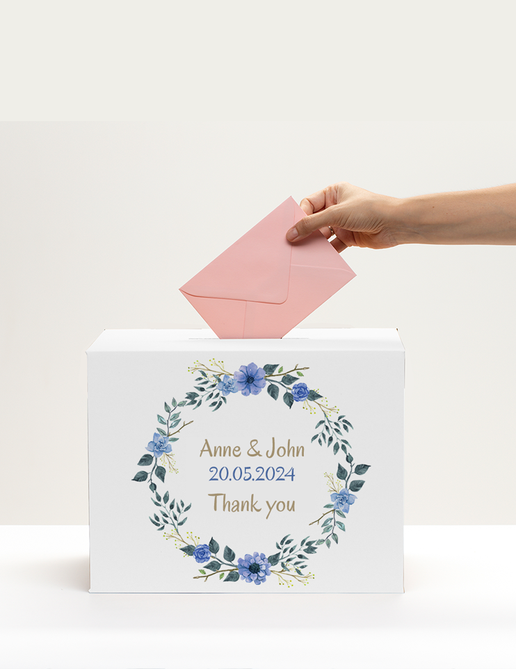 Personalisierte Box für Hochzeitsbriefumschläge!